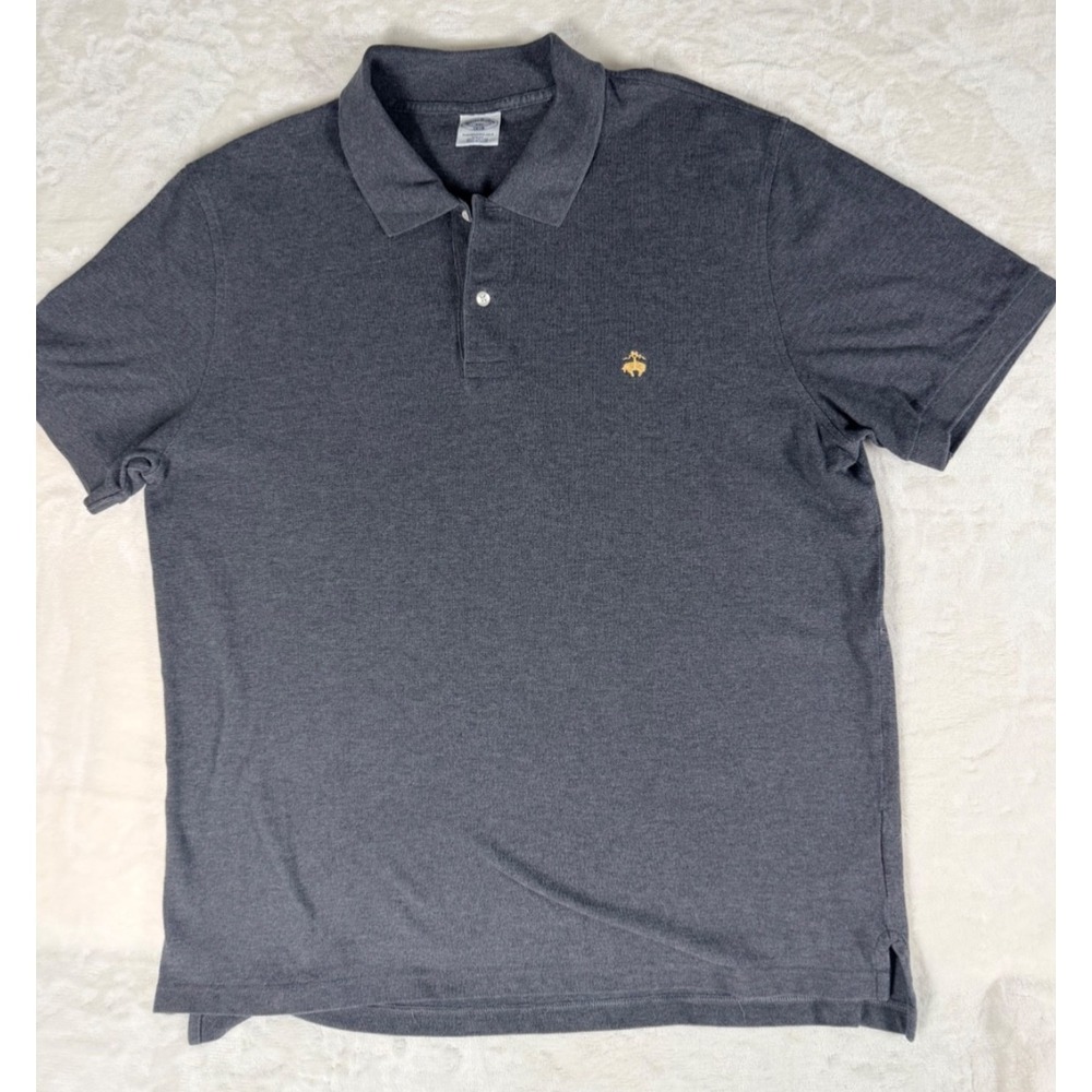 Brooks Brothers 1818 Mens XXL Performance Polo Shirt Slim Fit Gray Casual EUC